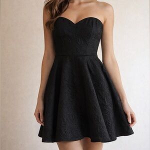 Vintage jacquard Mini Dress with Sweetheart Neckline